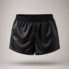 Black shorts on a light gray background