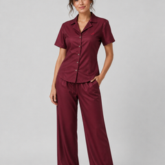 Meraki Burgundy - Satin Cotton Silk