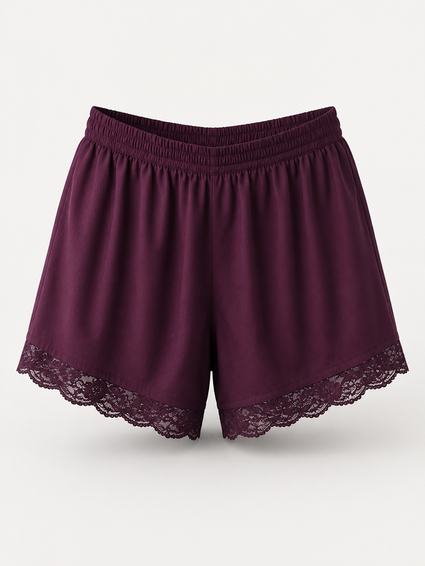 Sheer Lace Shirt & Shorts Set