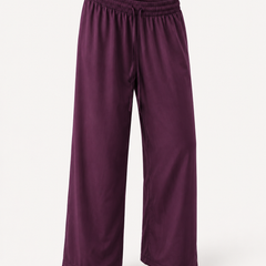 Silky Plum Satin Shirt & Pants