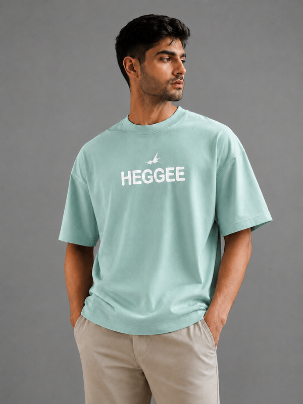 Mint Green Oversized Logo Tee