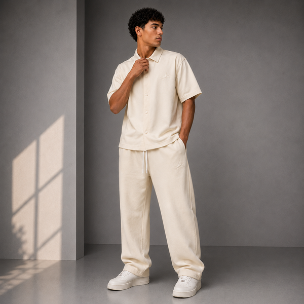 Cream Minimal Co-Ord Set