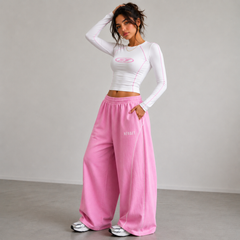 Pink Straight-Fit Lounge Pants (Heggee Edition)