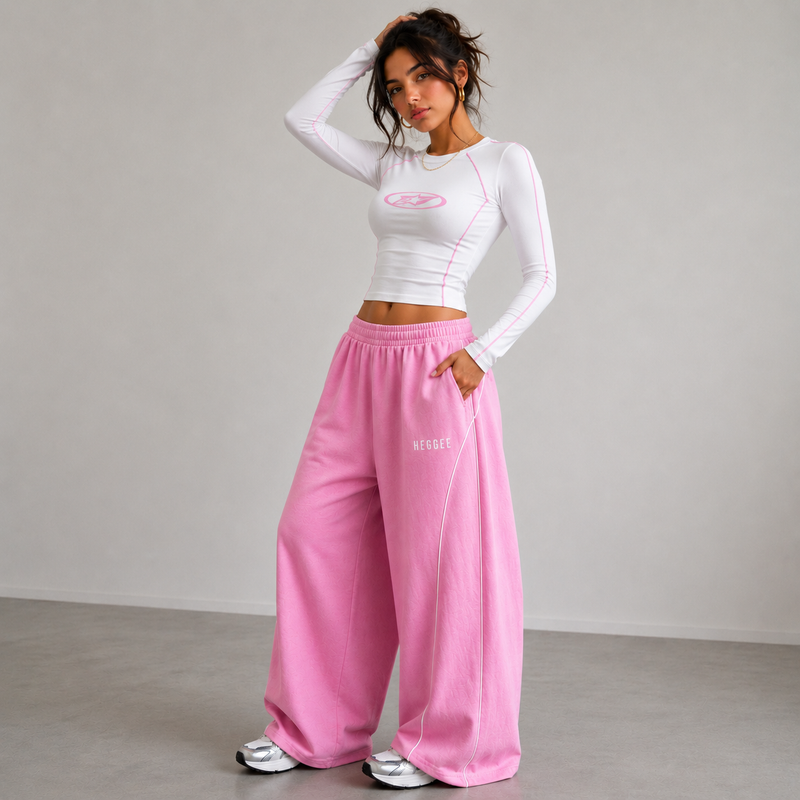 Pink Straight-Fit Lounge Pants (Heggee Edition)