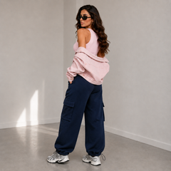 Women’s Navy Blue Cargo Joggers