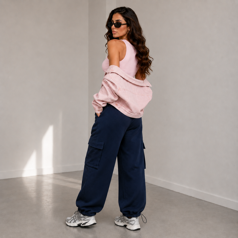 Women’s Navy Blue Cargo Joggers