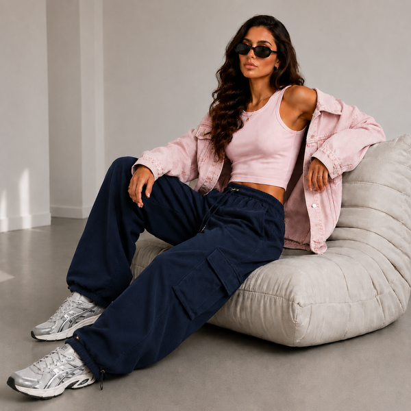 Women’s Navy Blue Cargo Joggers