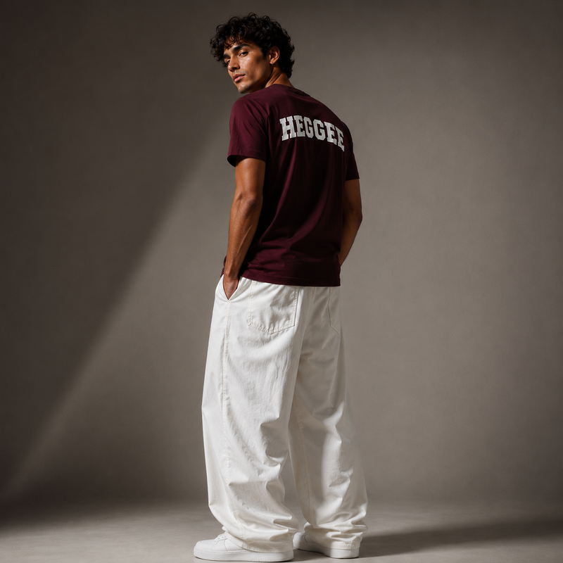 Wine V-Neck Graphic T-Shirt (Heggee Edition)