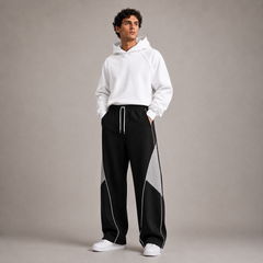 Men’s Black Panelled Track Joggers