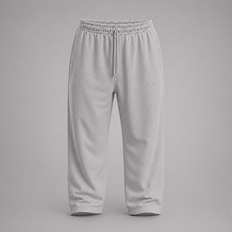Gray sweatpants on a gray background