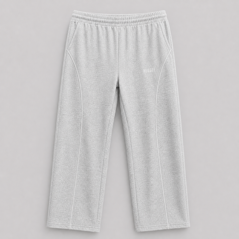 Gray sweatpants on a light gray background