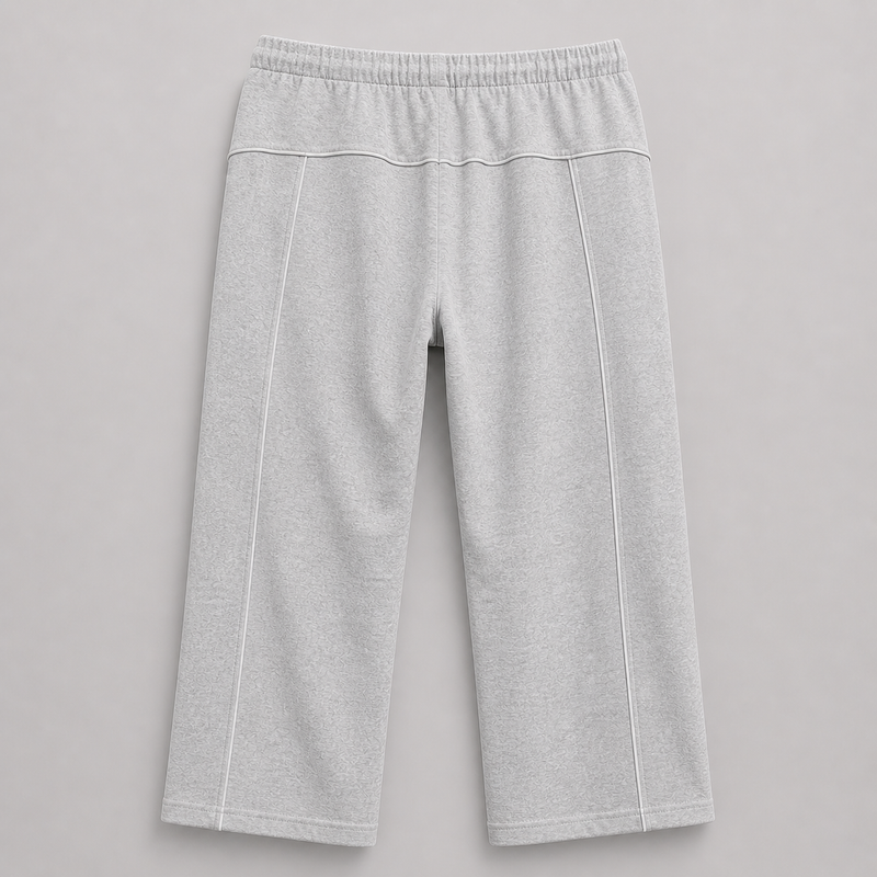 Grey sweatpants on a gray background