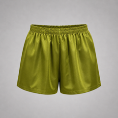 Olive Green shorts on a gray background