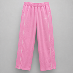 Pink pants with a brand logo on a gray background