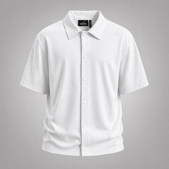 White short-sleeve shirt on a gray background